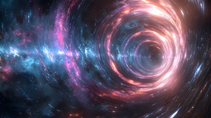 Poster - Spiral galaxy with central star and cosmic resonance sound waves visual representation