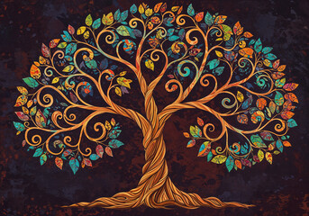 Poster - great tree of life concept art . Generative AI