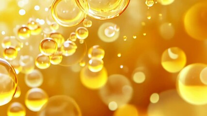 Poster - Golden bubbles rising in sunlight for a captivating abstract background