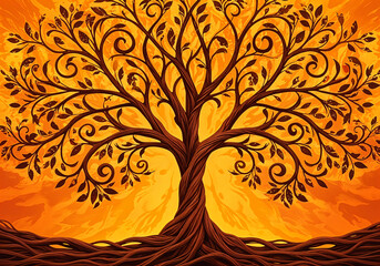Poster - great tree of life concept art . Generative AI
