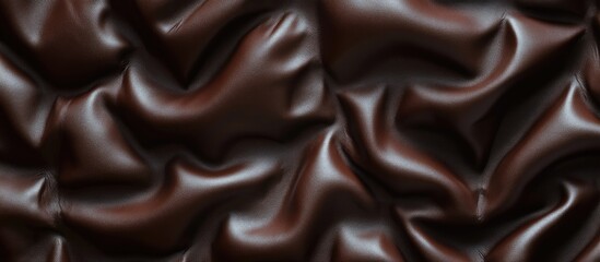 Poster - Rich dark chocolate textured background with smooth, wavy folds in deep brown tones, creating a sense of depth and luxury.