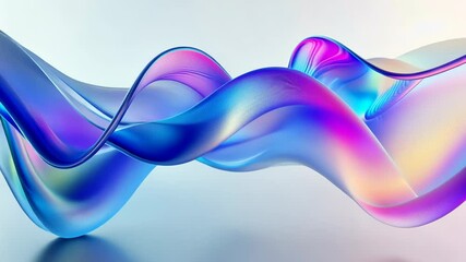 Poster - Flowing wave patterns in vibrant gradient colors with smooth motion