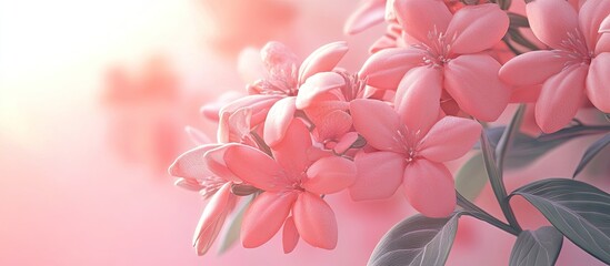 Aufkleber - Pastel pink background with a lush bouquet of soft pink flowers creating an inviting and warm atmosphere for Mother's Day celebrations