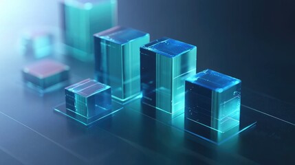 Poster - An engaging visualization of a D bar graph featuring different shades of blue, capturing the viewer's attention with its glossy finish and clear data representation.