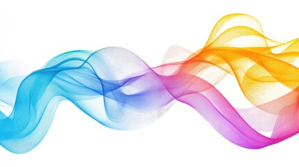 Poster - A colorful abstract representation of flowing lines resembling waves, set against a bright background, ideal for creative and artistic projects.