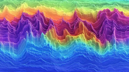 Poster - A high-resolution heatmap chart showing stock volatility, with color gradients representing different levels of activity, displayed on a digital screen.