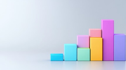 Poster - A visually appealing stacked area chart representing stock performance, with varying colors illustrating different segments, on a neutral background.