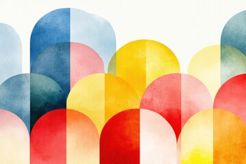 Poster - Abstract Modern Geometric Layout with Colorful Shapes and Textures