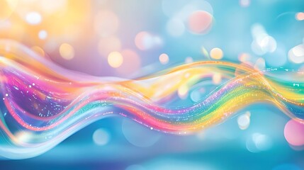 Poster - pastel rainbow wave abstract background - pastel colors