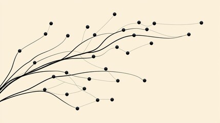 Poster - Abstract Digital Interface Elements with Circular Nodes on a Soft Background