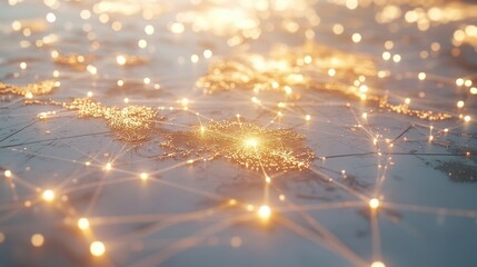 Poster - Global Network Connections with Illuminated Points and Lines
