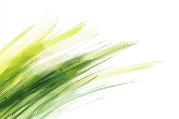 Poster - Abstract Nature Inspired Artwork with Vibrant Brush Strokes in Shades of Green