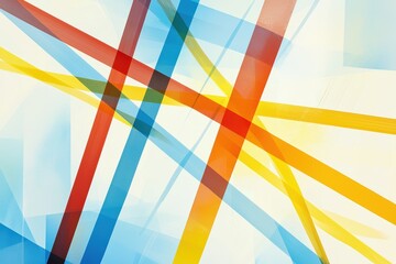Poster - Abstract Modern Art with Colorful Shapes and Parallel Lines for Design Use