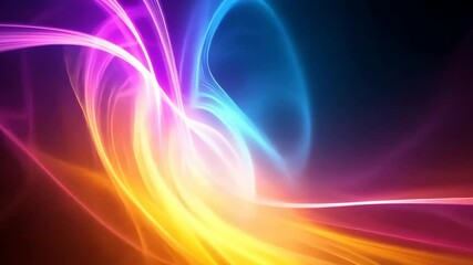 Poster - Vibrant swirling light waves in dynamic motion