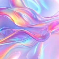 Wall Mural - abstract colorful fluid background with pastel holographic gradient and soft glow effect