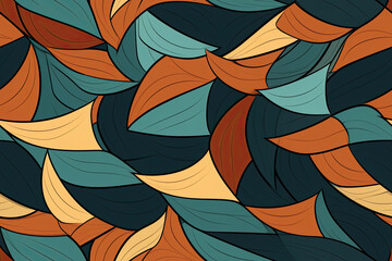 Abstract Geometric Pattern with Teal Orange and Brown Hues