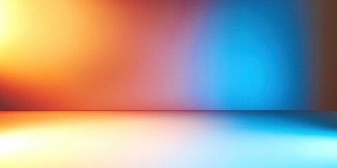 Poster - Wall with a blue and orange background