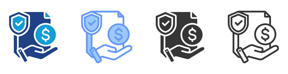 Poster - Lending protocol icon set multiple style collection