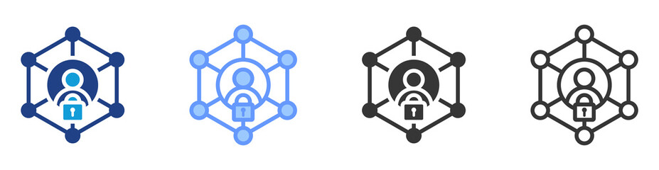 Poster - Decentralized identitie icon set multiple style collection
