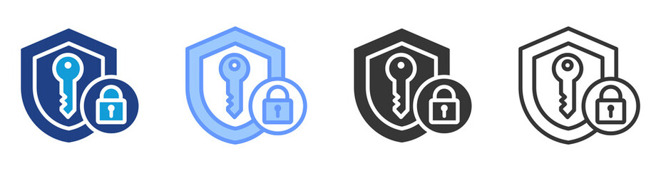Poster - Private key icon set multiple style collection