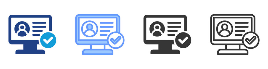 Aufkleber - Digital identity icon set multiple style collection