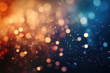 Poster - abstract light blur with sparkles and zen papaya shapes in vibrant colors