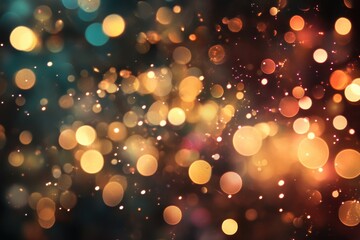 Poster - abstract light blur featuring sparkles and a zen papaya design with vibrant colors and soft textures