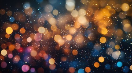 Poster - abstract blur of colorful lights and sparkles with a zen papaya background in a modern composition