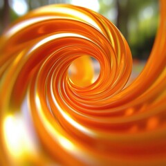 Wall Mural - close up of abstract swirly orange and yellow spirals with zen papaya elements in a unique design