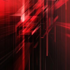 Wall Mural - red and black abstract background with lines and futuristic tech design elements for graphic use