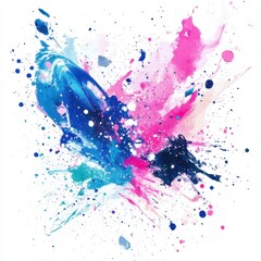 Poster - Colorful abstract watercolor painting with dynamic ink splatter and artistic pastel tones