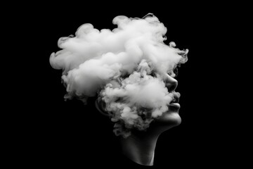 Wall Mural - Smoke Obscures a Persons Face and Head