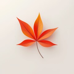 Wall Mural - bright red maple leaf with autumn colors, isolated on white