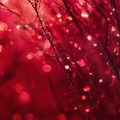 Poster - bokeh red light background featuring a variety of flowers and zen papaya with blurred effects