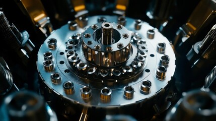 Dynamic gear system mechanics industrial machinery gigapixel macro shot close-up high detail