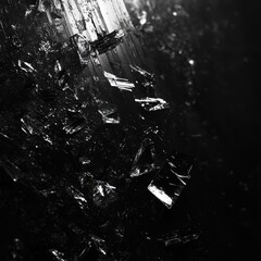 Wall Mural - shattered glass texture with abstract zen design in black and white for artistic backgrounds