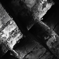 Wall Mural - black and white abstract photo of a wall with zen papaya in a minimalist composition