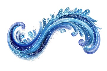 Wall Mural - celestial aqua wave: sparkling bubbles, dreamy light blue curve, abstract background, perfect for we