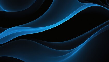 Poster - Black abstract background with wavy shapes
8