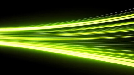 Poster - Dynamic flow of neon light trails on black background
