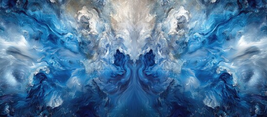 Fototapete - Abstract backdrop with swirling blue hues and swirling white accents, creating a vibrant and dynamic visual, ideal for backgrounds and designs.