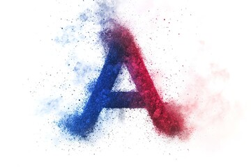 Wall Mural - Abstract Red and Blue Particle Formation: A Dynamic 'A' Design Element. Perfect for tech, branding, logos, websites, presentations, and more! High-resolution vector graphic for versatile       