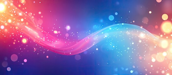 Fototapete - Vibrant abstract background featuring swirling neon blue red and purple lines with sparkling bokeh effects creating a magical glowing atmosphere.