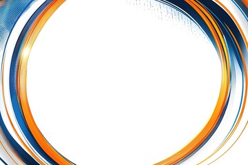 Wall Mural - Abstract Circular Design: Vibrant Blue and Orange Swirls on Pristine White Background. Perfect for modern websites, branding, tech presentations, digital art projects, graphic design elements,        