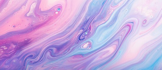 Fototapete - Soft pastel oil paint texture showcasing swirling hues of pink, lavender, and light blue in a fluid abstract design with smooth gradients and dynamic flow.
