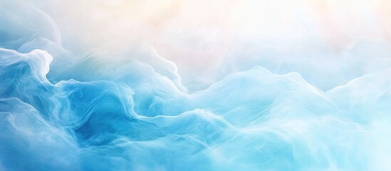 Fototapete - Soft blue and aqua abstract waves with gentle light hues in the background, creating a serene and tranquil atmosphere for artistic use.