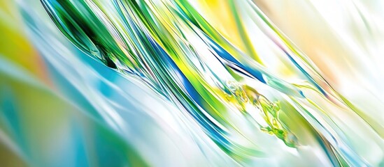 Fototapete - Abstract fluid background in shades of blue, green, and yellow with soft flowing lines creating a serene and modern visual effect.
