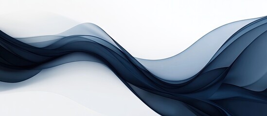 Fototapete - Elegant abstract navy blue smoke waves flowing gracefully against a soft white background creating a sophisticated atmosphere for design projects.