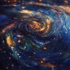 Wall Mural - Spiral galaxy with stars and blue sky cosmic energy in deep space mystery background