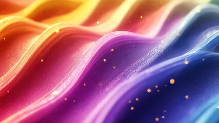 Poster - Vibrant colorful waves in motion with sparkling particles